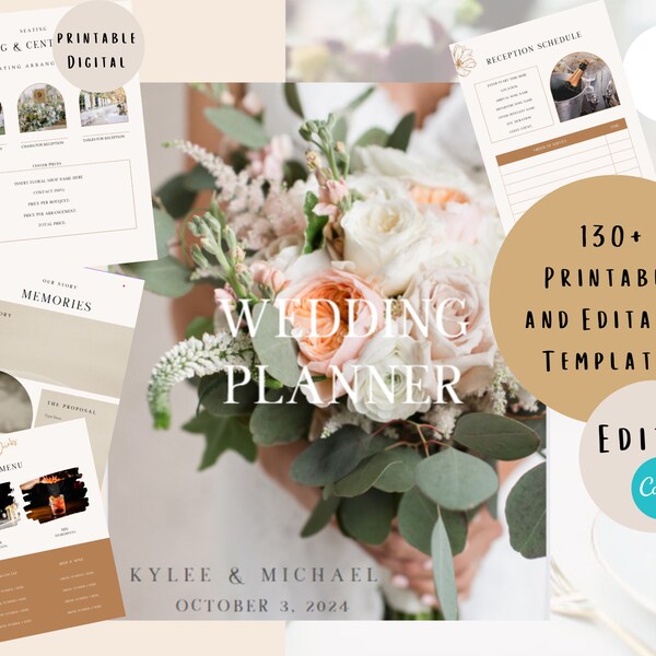 Wedding Binder Template Canva Etsy Wedding Binder Template Canva Etsy