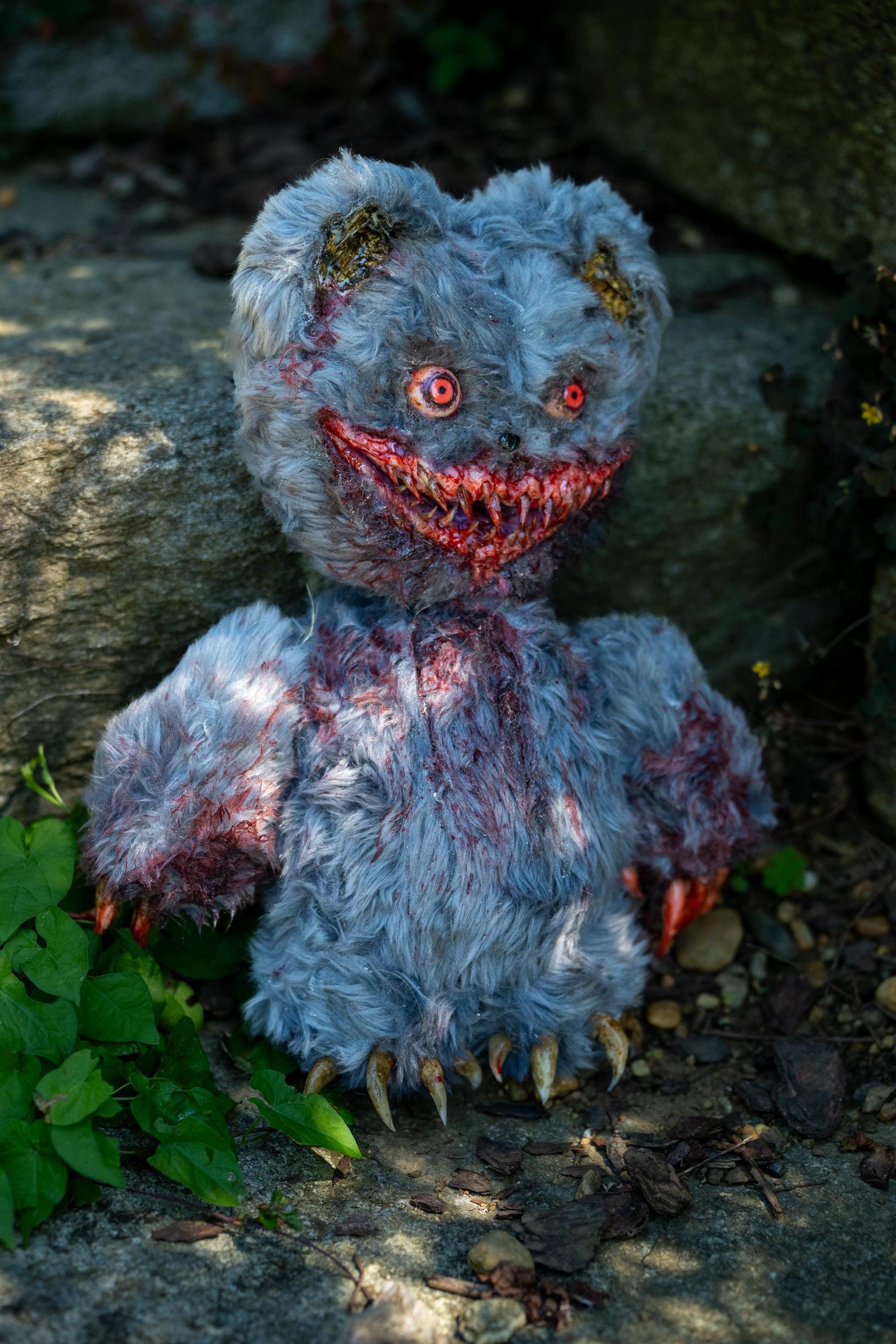 Deadly Grey Monster Teddy Bear Krampus Inspired Claws Horror Movie