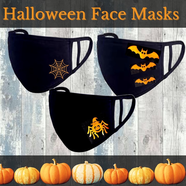 Halloween Face Masks Washable and Reusable from UK Etsy