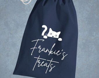 Personalised Cat Treat Bag,  Pet Treat Bag, Cat Treat Bag, Training Treats, Cat Gift, Gift for Cat Lovers, Kitten bag, Kitten Treat Bag