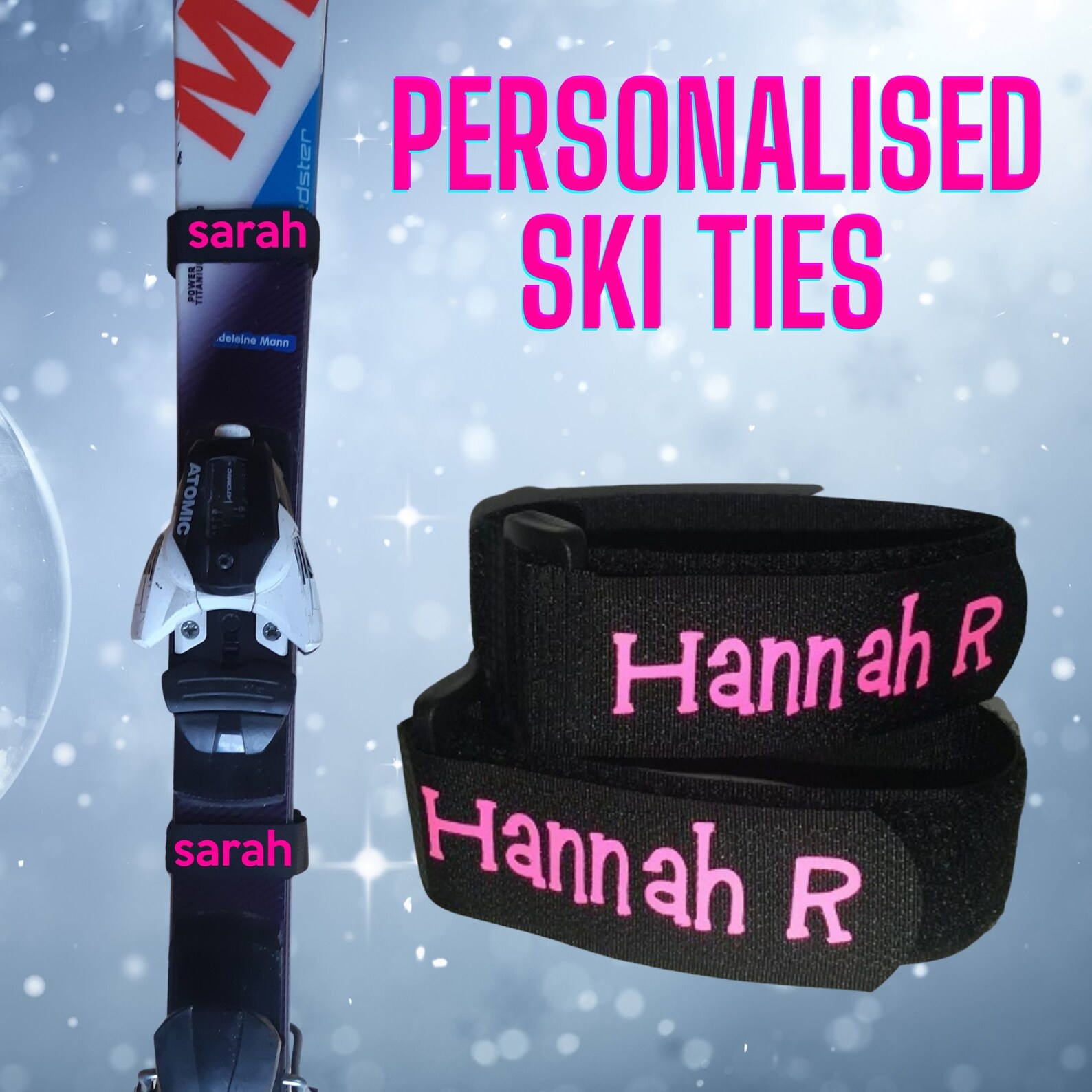 Pair of Personalised Ski Ties Custom Printed Ski Ties Unique Etsy UK