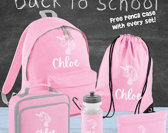 Personalised Back to School Set, Customised Lunch Box, Custom Water Bottle, Personalised Back Pack, Nursery Lunch Box, Nursery Back Pack