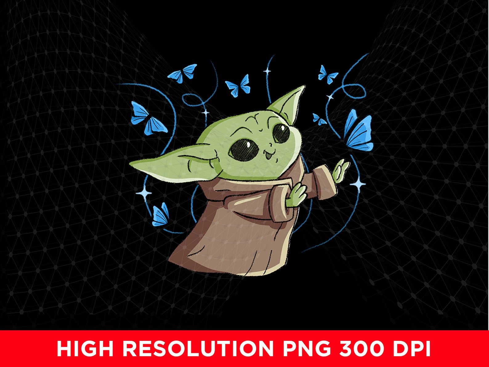 Star Wars The Mandalorian The Child with Blue Butterflies Etsy