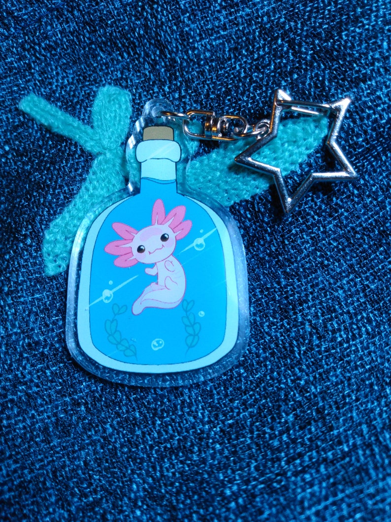 Axolotl in a Bottle Cute Minecraft Acrylic Keychain Etsy Canada