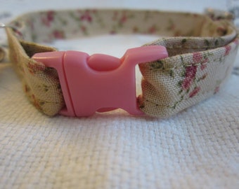 Pink Cat collar flower cat collar,shabby chic style small dog collar.Kitten collar.dog collar,kitty collar Birthday cat gift,puppy collar