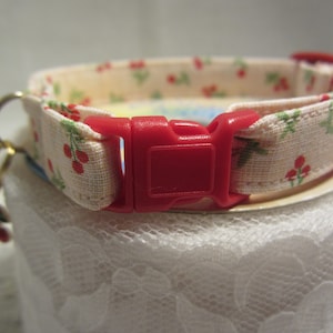 Tiny Cherry Cat Collar, Breakaway Buckle, Charm