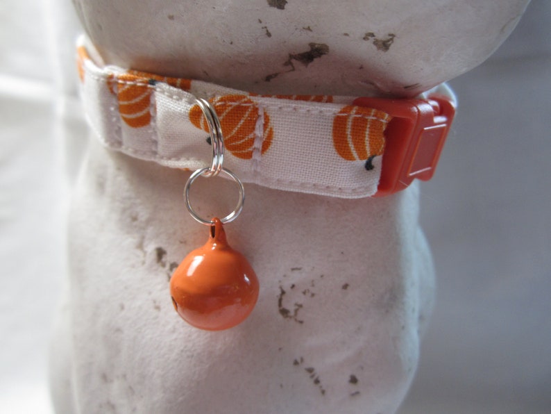 Tossed Pumpkins Cat Collar, Breakaway Buckle, Autumn Halloween Collar image 4