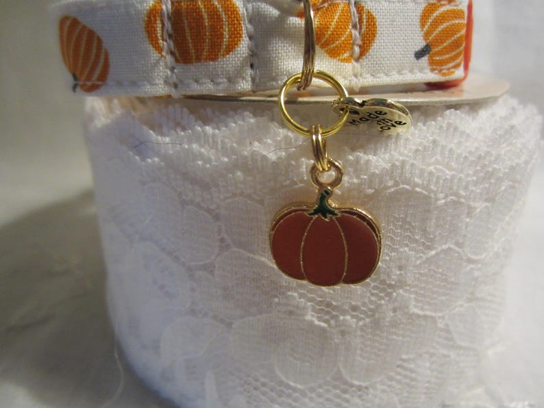 Tossed Pumpkins Cat Collar, Breakaway Buckle, Autumn Halloween Collar image 2
