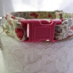 Raspberry butterfly soft cat collar, summer cat collar