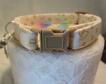 Collar para gatos Tiny Chicks: collar de primavera color crema con hebilla desmontable