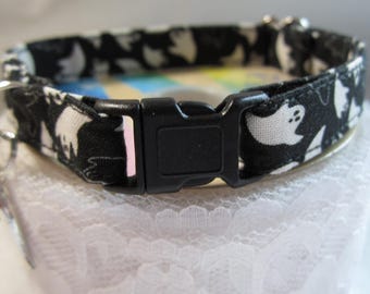 Spooky Ghost Cat Collar: Halloween Breakaway Collar