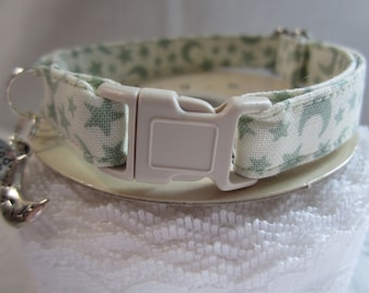 Crescent Harvest moon ( sage) soft cat collar