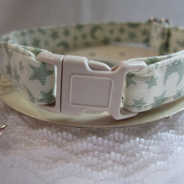 Crescent Harvest moon ( sage) soft cat collar