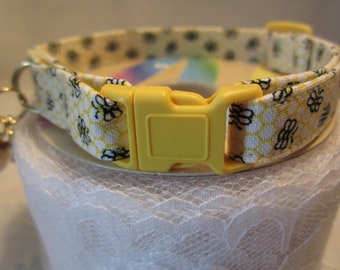 Honey Bees soft cat collar, Nature cat collar, Summer cat collar, fun cat collar