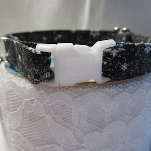 Snowy Snowy Nights cat collar, Holiday cat collar, Night cat collar, Winter cat collar
