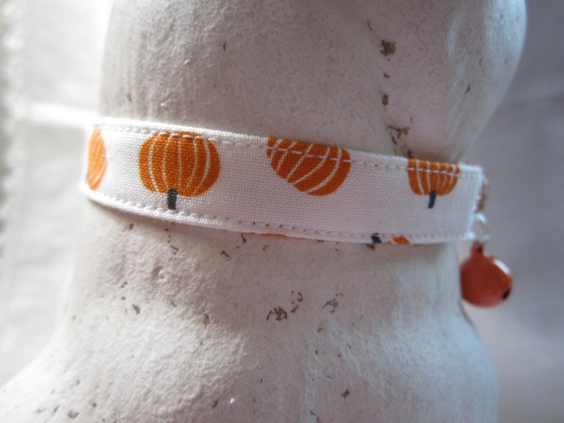 Tossed Pumpkins Cat Collar, Breakaway Buckle, Autumn Halloween Collar image 5