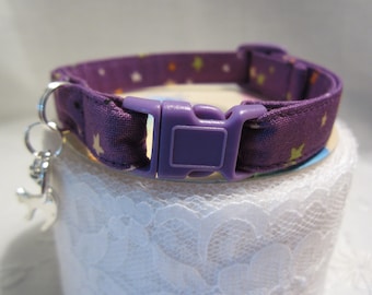 Purple Star Cat Collar: Halloween Charm, Breakaway Buckle
