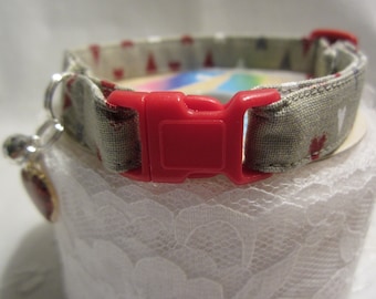 Collar navideño para gatos con corazón escandinavo, estilo nórdico sueco, temática invernal.