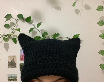 Gorro de punto con orejas de gato - Gorro de invierno a rayas