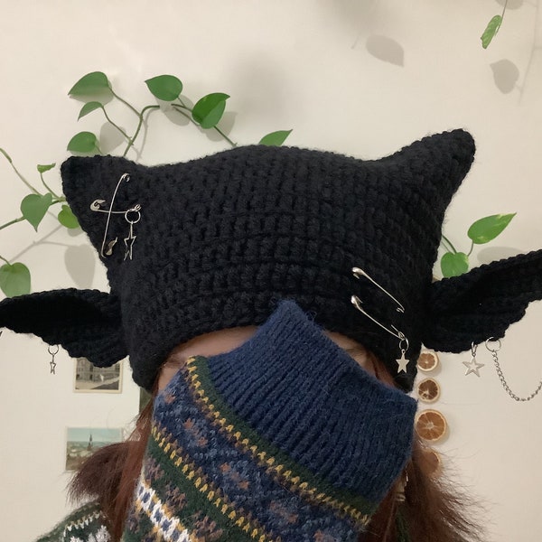 Chapeau d'oreilles de chat, bonnet d'oreille de chat, bonnet d'oreille de chat en tricot, bonnet de chat, chapeau de chat, accessoires d'hiver