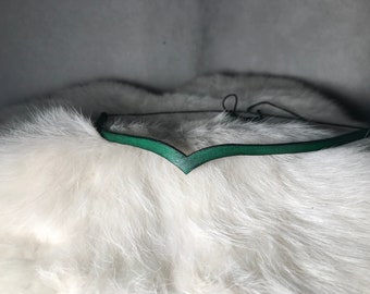 Tiare, diadème en cuir vert - médiéval, Viking crown, viking tiara, féérique, elfique, GN, Larp, Cosplay, post apocalyptique