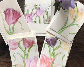 A set of 5 Tulip cards, with a selection of individual blooms or groups - the blank cards are suitable for so many occasions.