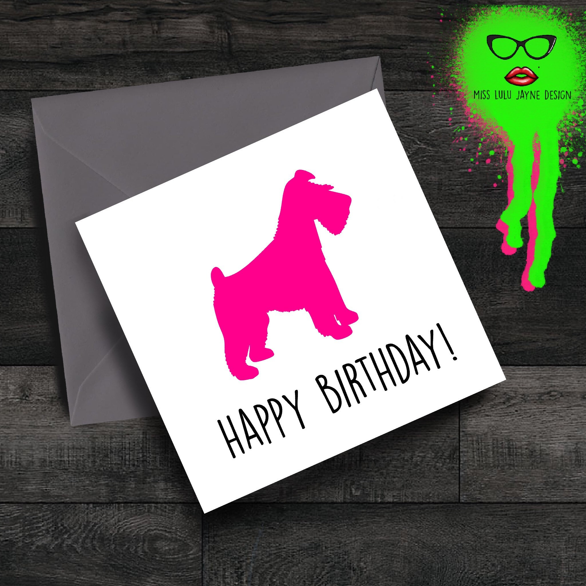 Happy Birthday Schnauzer Greeting Card Day Friend Love Etsy