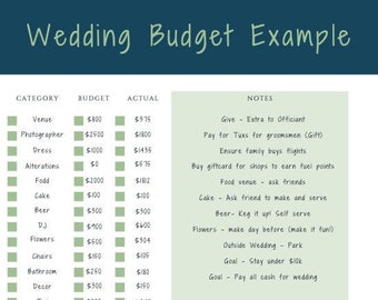 Wedding Budget Template