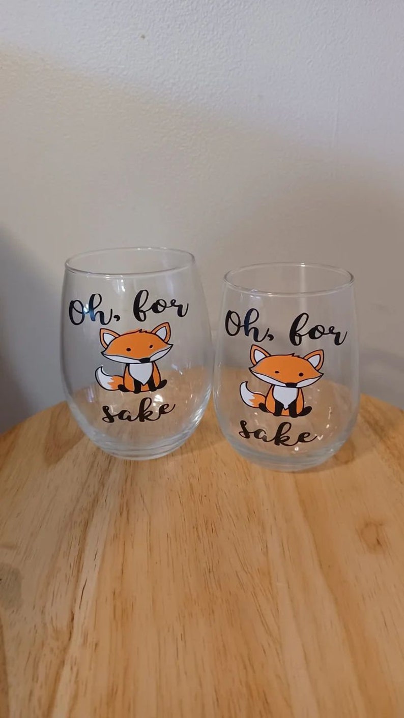 Stemless wine glass oh for fox sakes