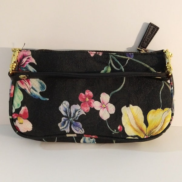 Vintage 100% silk purse handbag floral design silk wristlet Cathaya digital printed silk Teflon protected