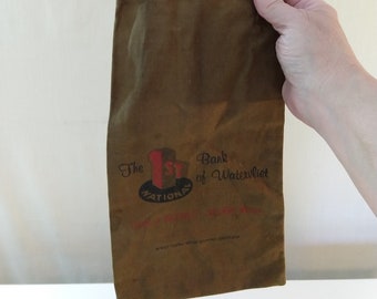10 CANVAS COIN BANK DEPOSIT BAGS WITH SEWN-ON TIES 12/" BY 19/" MONEY SACKS BAG