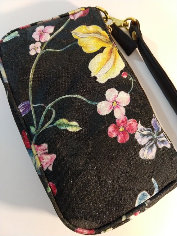 Hand Painted 100% Silk Bag; Oval Evening Purse - Blue Lotus Design