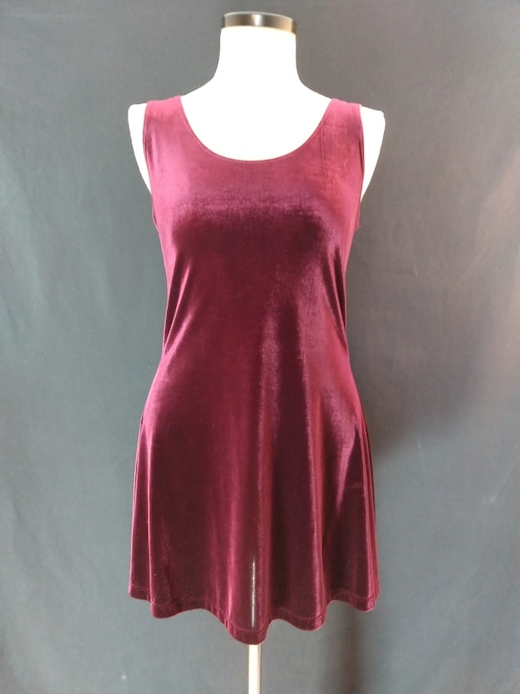 Velvet Christmas dress, burgandy velvet, vintage v