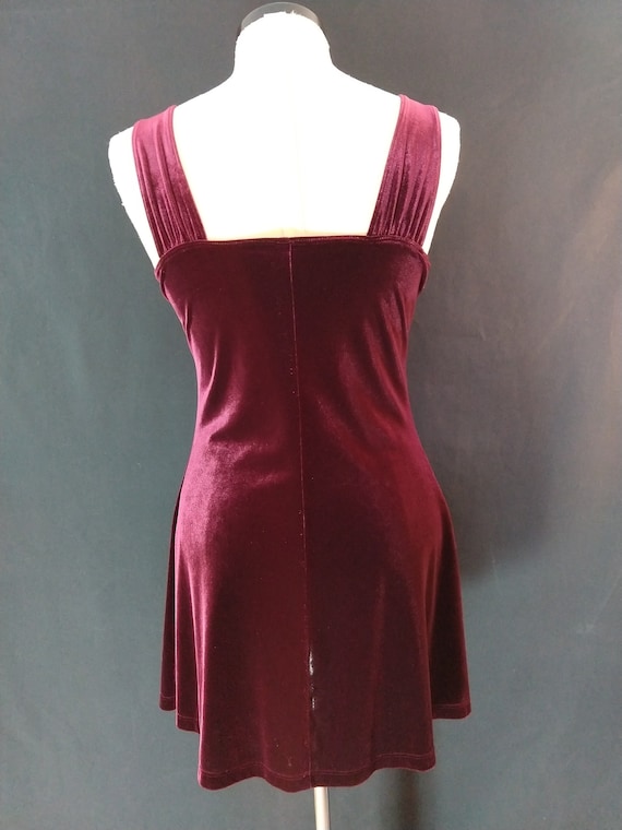 Velvet Christmas dress, burgandy velvet, vintage v
