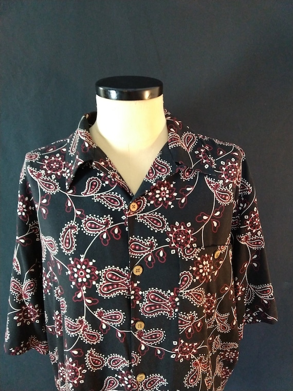 Men's Silk shirt WtF brand retro camp shirt paisle