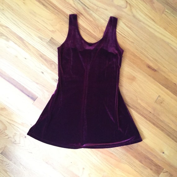 Velvet Christmas dress, burgandy velvet, vintage velvet,velvet minidress, 90s velvet dress,velvet tunic, tank minidress,