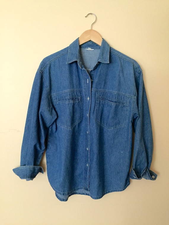 Vintage denim blouse,denim shirt,Jordache denim sh