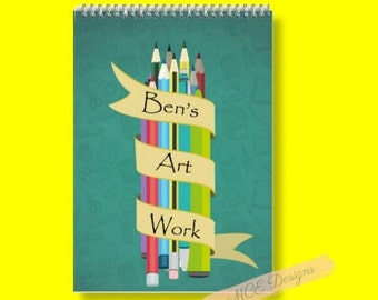 Pencils Personalised A4 Sketch pad / Drawing book/ Art pad.Personalised gift Pencil