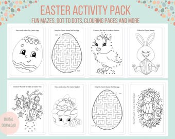 Easter Activity pack Printable,  Easter Word Search, Easter Colouring Pages, Easter Printable, Kids Activity Printable, instant download.