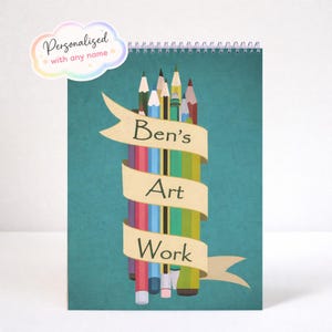 Pencils Personalised A4 Sketch pad / Drawing book/ Art pad.Personalised gift Pencil