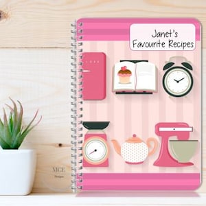 Vintage Kitchen- Personalised Recipe book Planner.SW, WW compatible.