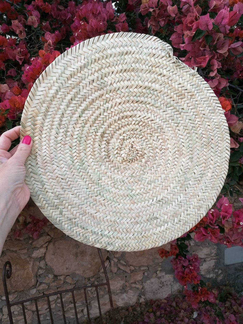 Round Moroccan Handmade Straw Placemat Straw Placemat Wicker Etsy