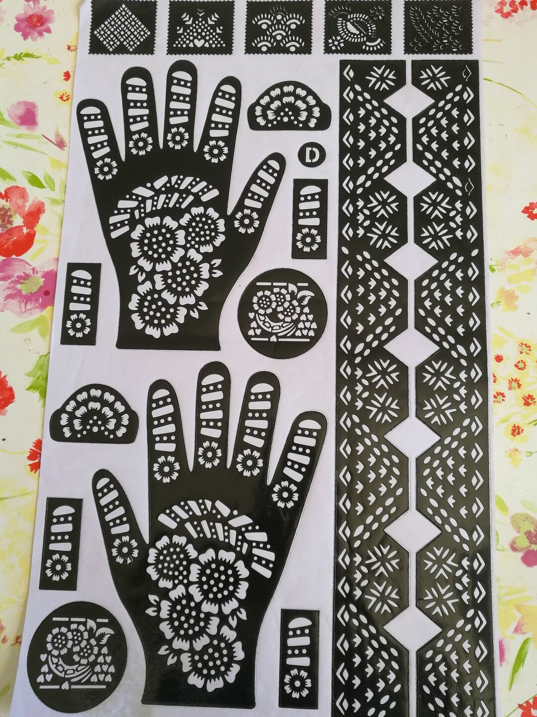 Henna Stencil Henna Template Stencil Sticker Template Etsy