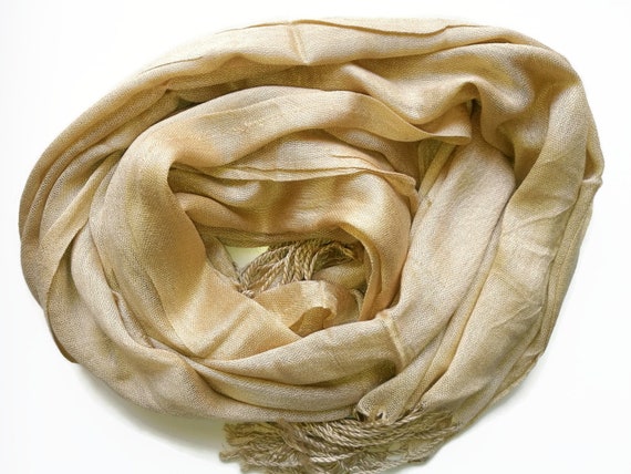 beige linen scarf