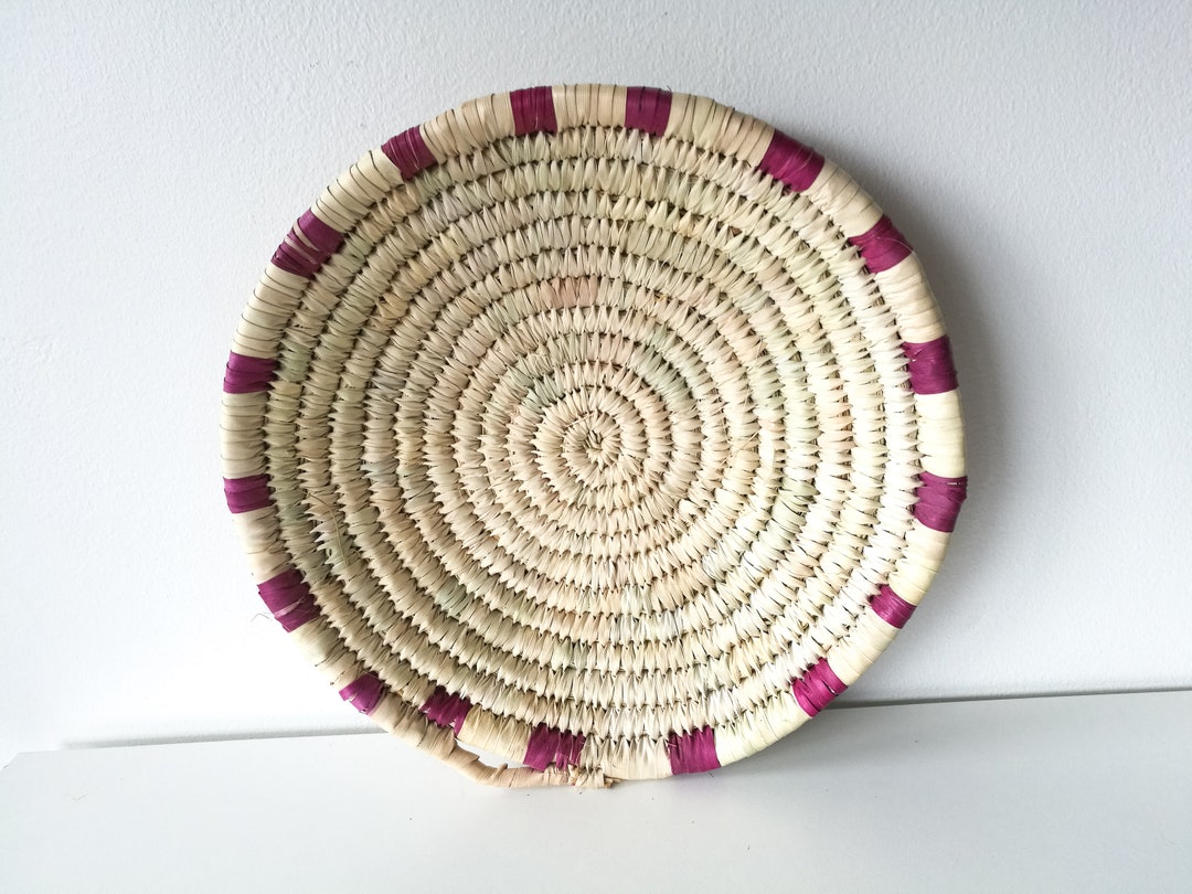 Moroccan Woven Plate Wall Decor Plate Wicker Plate Woven Etsy