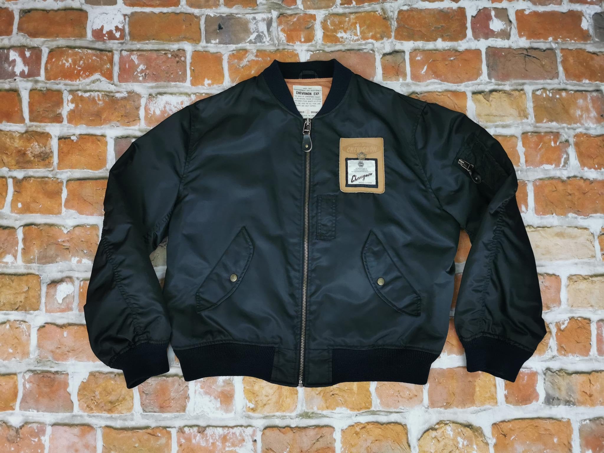 📌CHEVIGNON Vintage Aviator Leather Bomber Jacket*61St