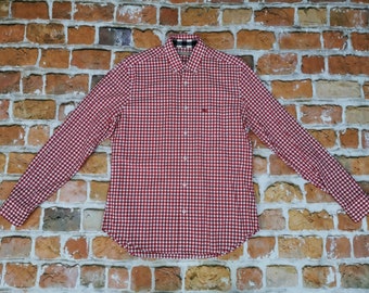 Burberry London England overhemd rood wit geruit Casual