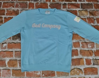 Best Company Vintage Pullover lichtblauw ijsblauw Olmes Carretti script casual