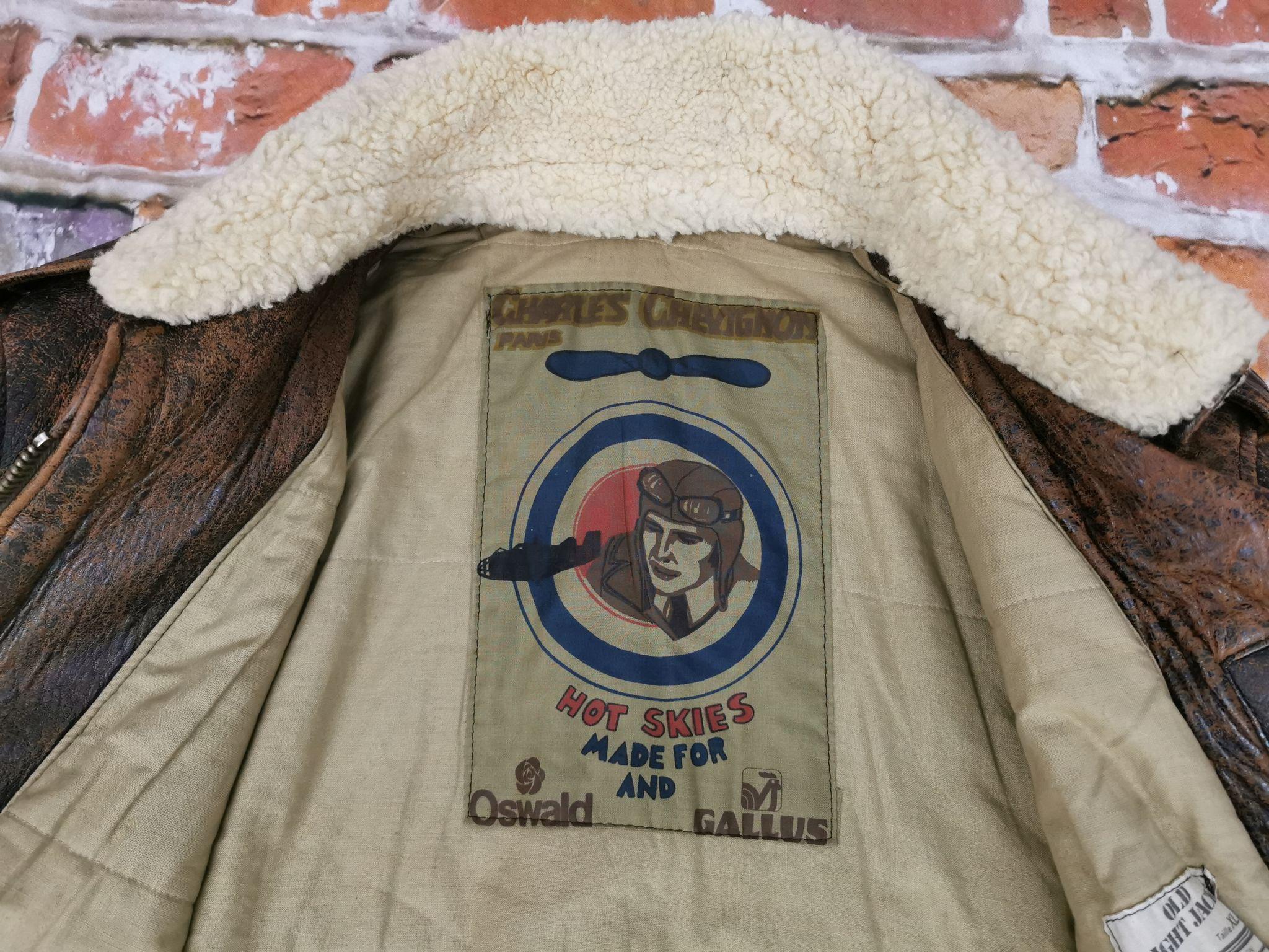 Charles Chevignon Paris Pilot Vintage Leather Jacket HOT SKIES