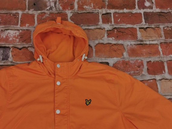 Lyle and Scott Casual Jacket Football Orange Vintage Hood